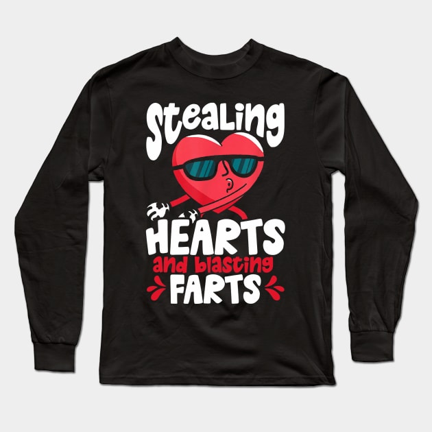 Stealing Hearts And Blasting Farts Dabbing Heart Toddler Kid Long Sleeve T-Shirt by jadolomadolo